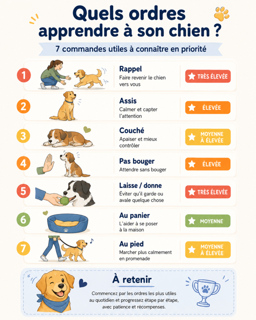 7 ordre essentiels à apprendre quels ordres apprendre à son chien