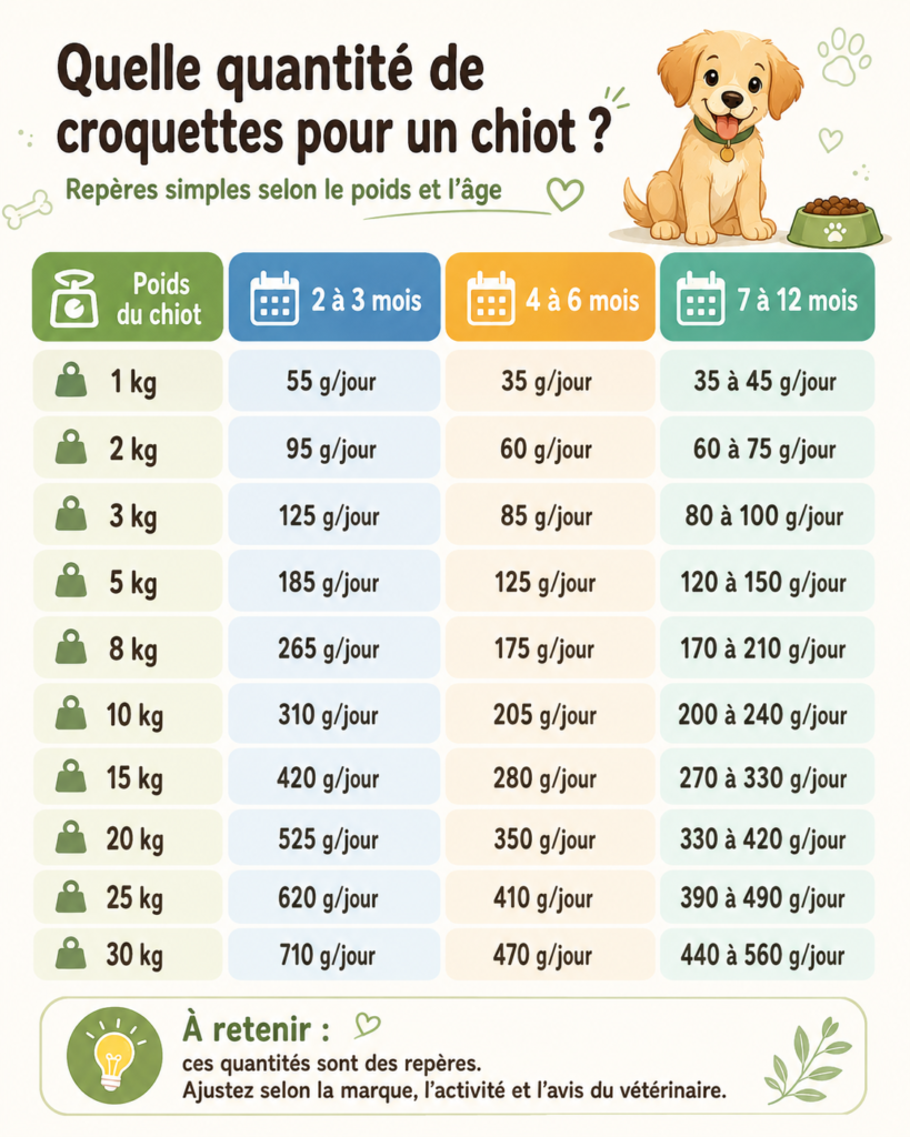 tableau quantité croquette chiot tableau ration croquette chiot